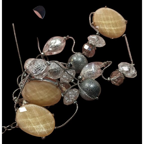 Y2K Style Gemmed And Beaded Opera Length Station Necklace - Picture 9 of 10